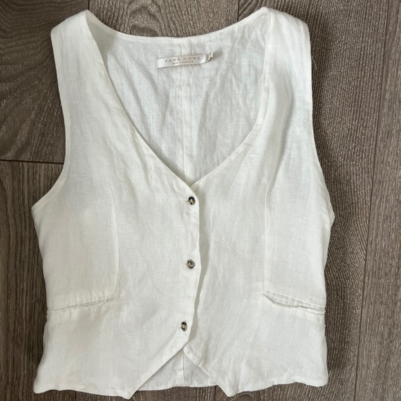 Zara Linen Vest - Picture 1 of 3